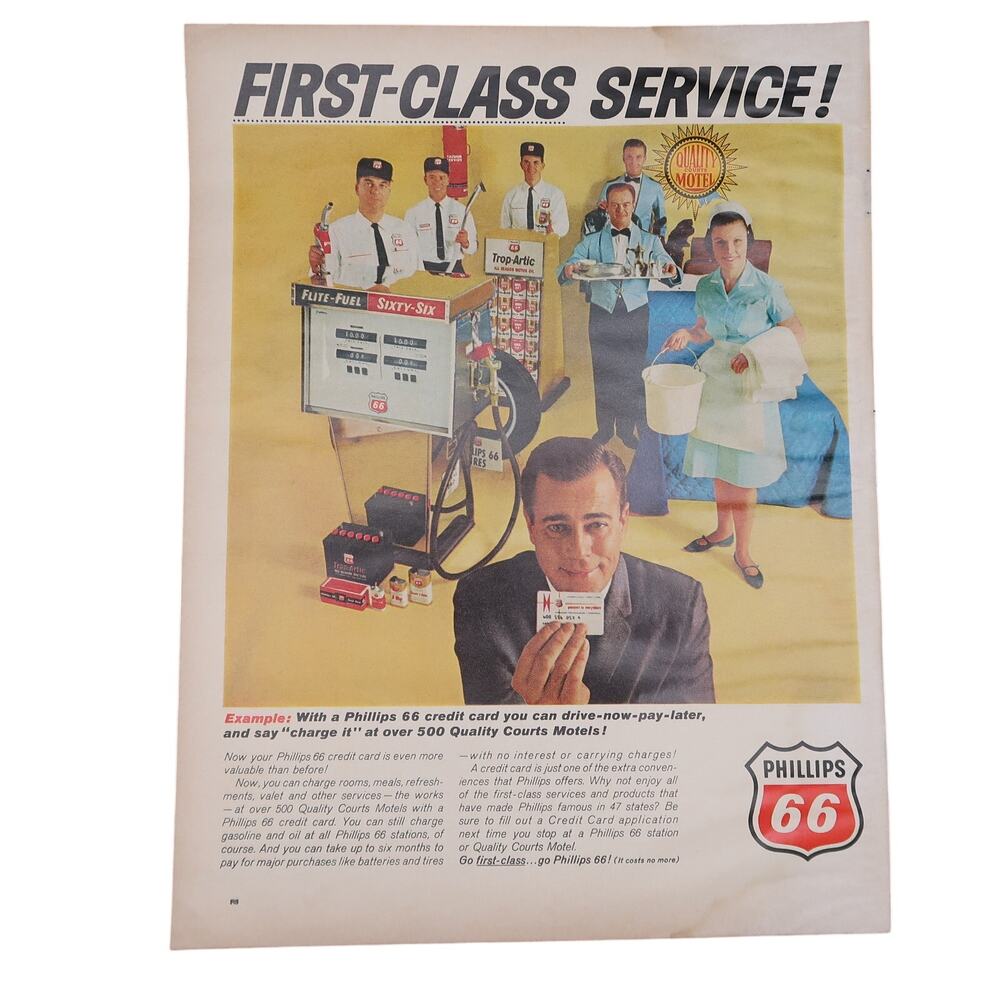 Phillips 66 Credit Card Magazine Advertisement Color 1965 Vintage Petroliana